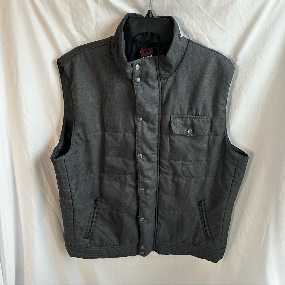 Tony Hawk Puffer Vest Dark Gray Zip Up with Pockets Size XXL